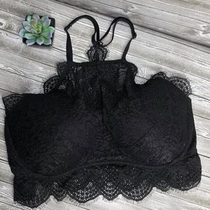 Pink Victoriaβs Secret high neck black bralette M